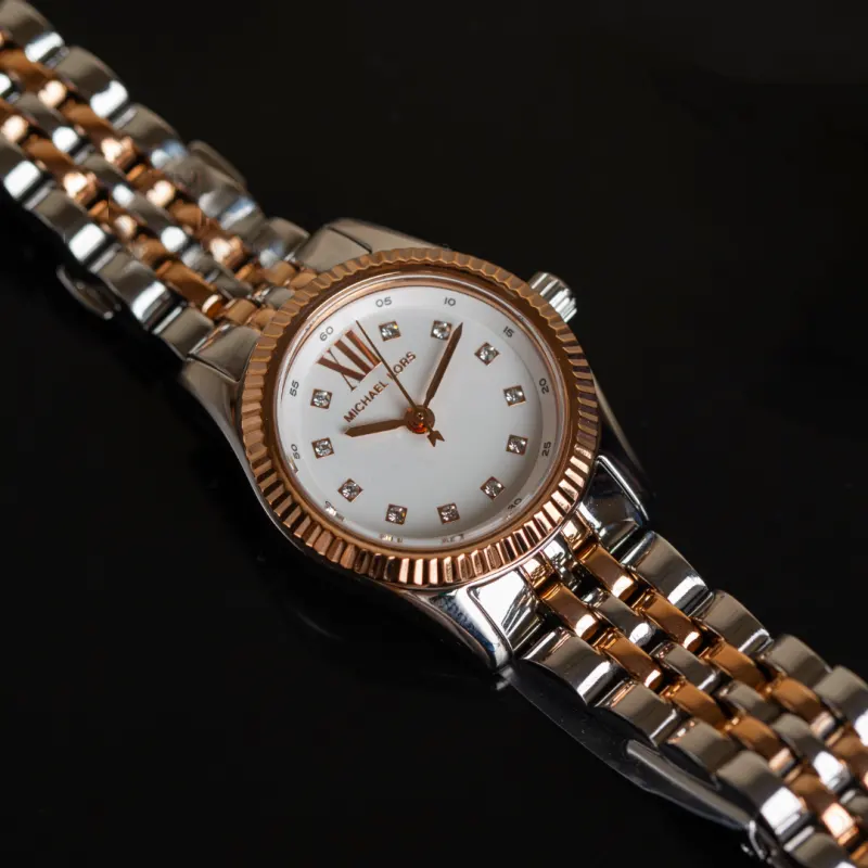 Michael Kors Petite Lexington White Dial Dress Ladies Watch- MK4817